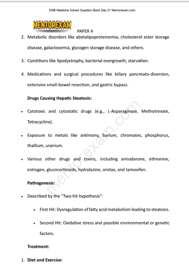 dnb md medicine solved question papers bank mentorexam