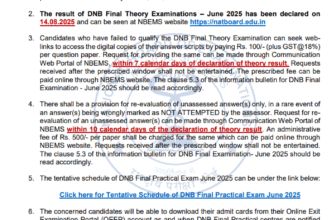 DNB theory results june 2025 mentorexam pass