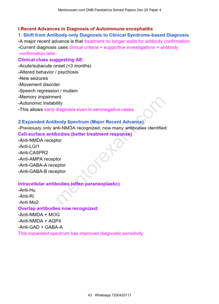 Dec 2025 DNB MD Pediatrics Solved Question Papers Course v5