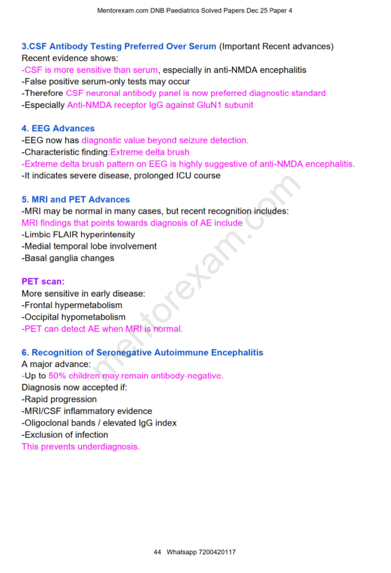 Dec 2025 DNB MD Pediatrics Solved Question Papers Course v5