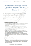 DNB MS Ophthalmology Solved Question Papers Course 1