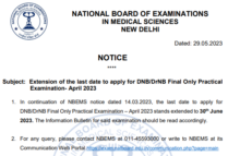 DNB/DrNB Final Only Practical Examination- April 2023
